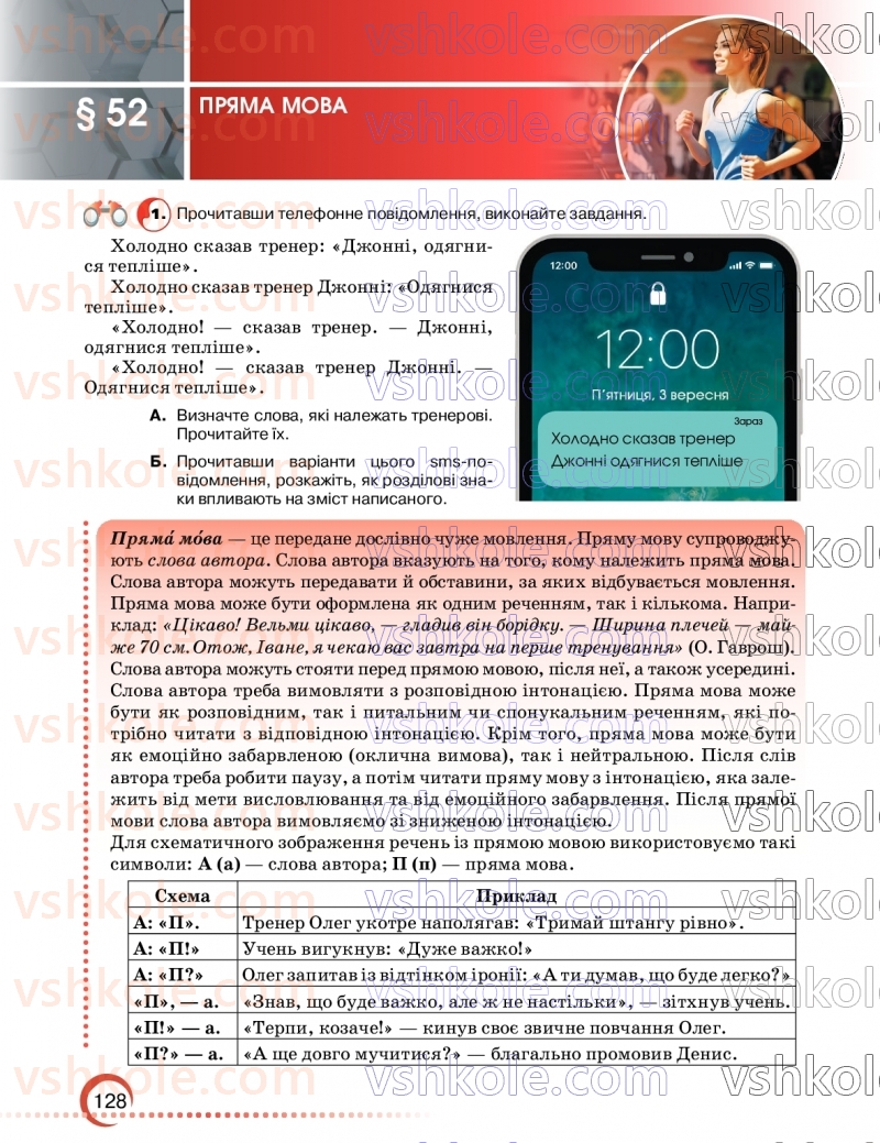 Страница 128 | Підручник Українська мова 9 клас О.М. Авраменко, З.Р. Тищенко 2026