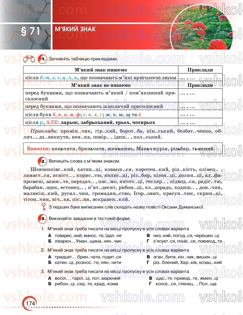 Страница 174 | Підручник Українська мова 9 клас О.М. Авраменко, З.Р. Тищенко 2026