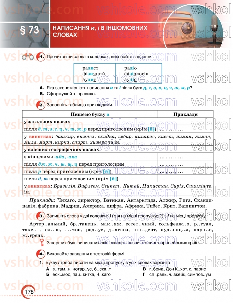 Страница 178 | Підручник Українська мова 9 клас О.М. Авраменко, З.Р. Тищенко 2026