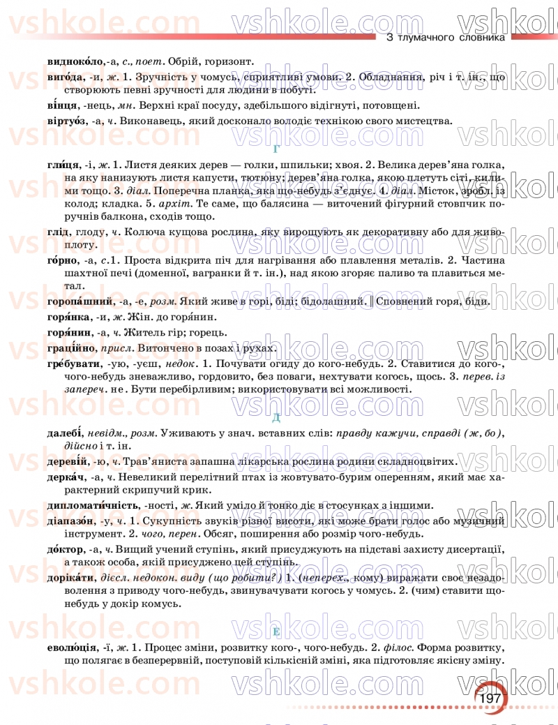 Страница 197 | Підручник Українська мова 9 клас О.М. Авраменко, З.Р. Тищенко 2026