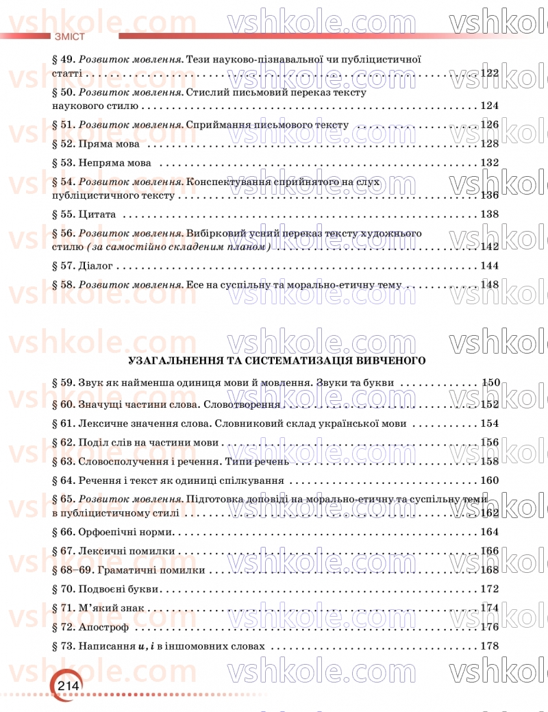 Страница 214 | Підручник Українська мова 9 клас О.М. Авраменко, З.Р. Тищенко 2026
