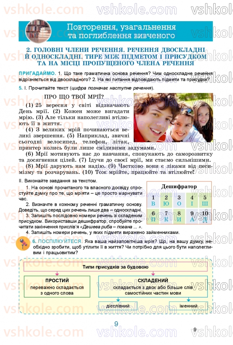Страница 9 | Підручник Українська мова 9 клас О.В. Заболотний, В.В. Заболотний 2026