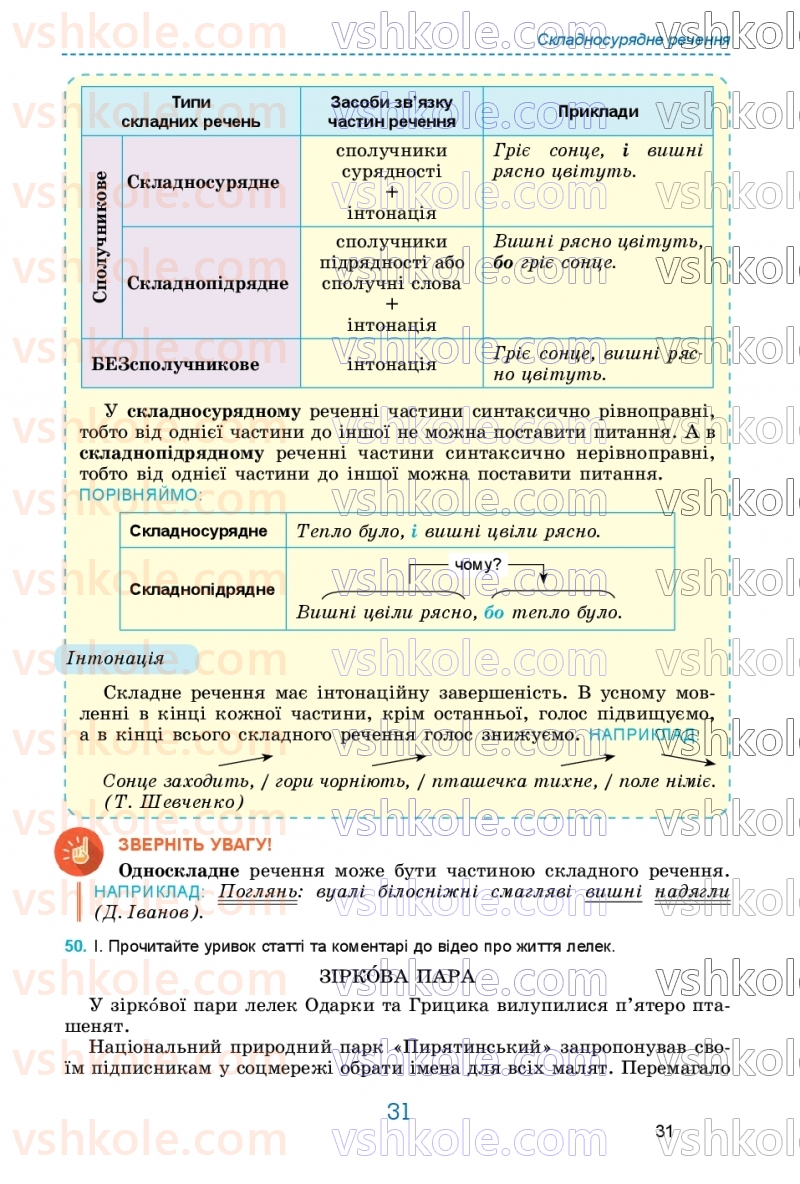 Страница 31 | Підручник Українська мова 9 клас О.В. Заболотний, В.В. Заболотний 2026