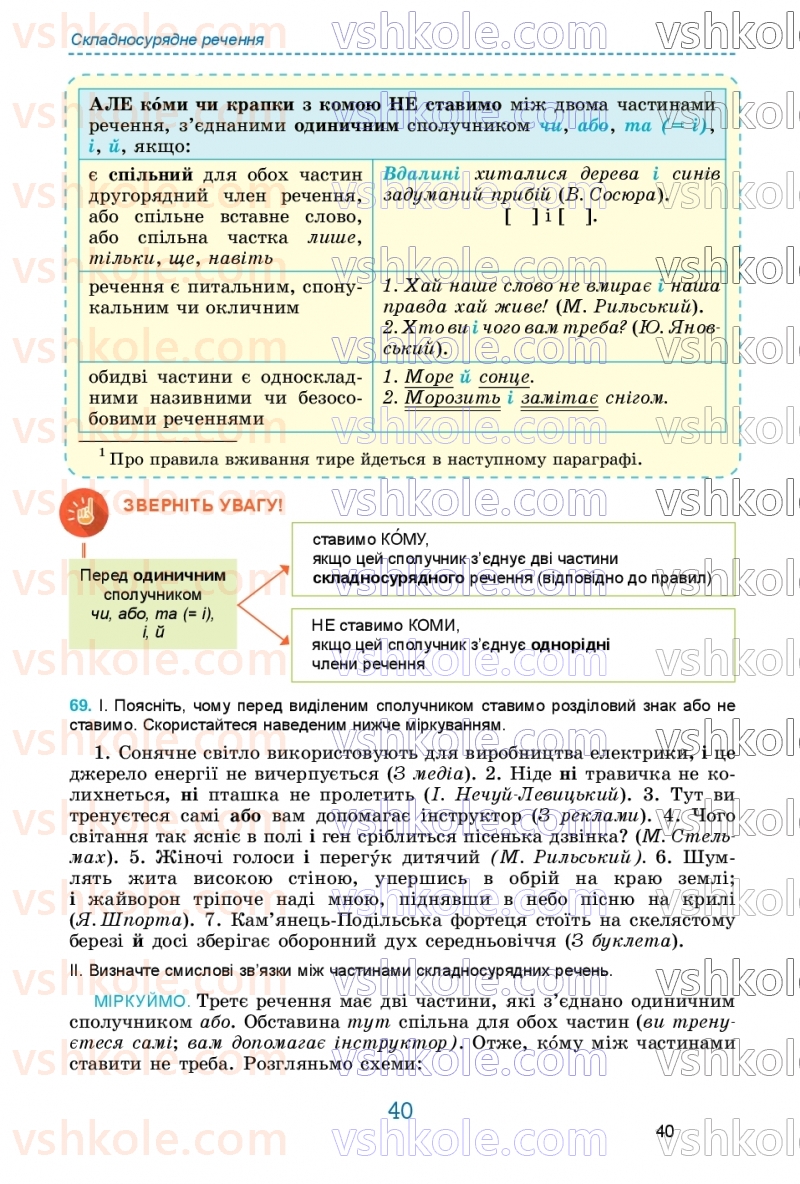 Страница 40 | Підручник Українська мова 9 клас О.В. Заболотний, В.В. Заболотний 2026