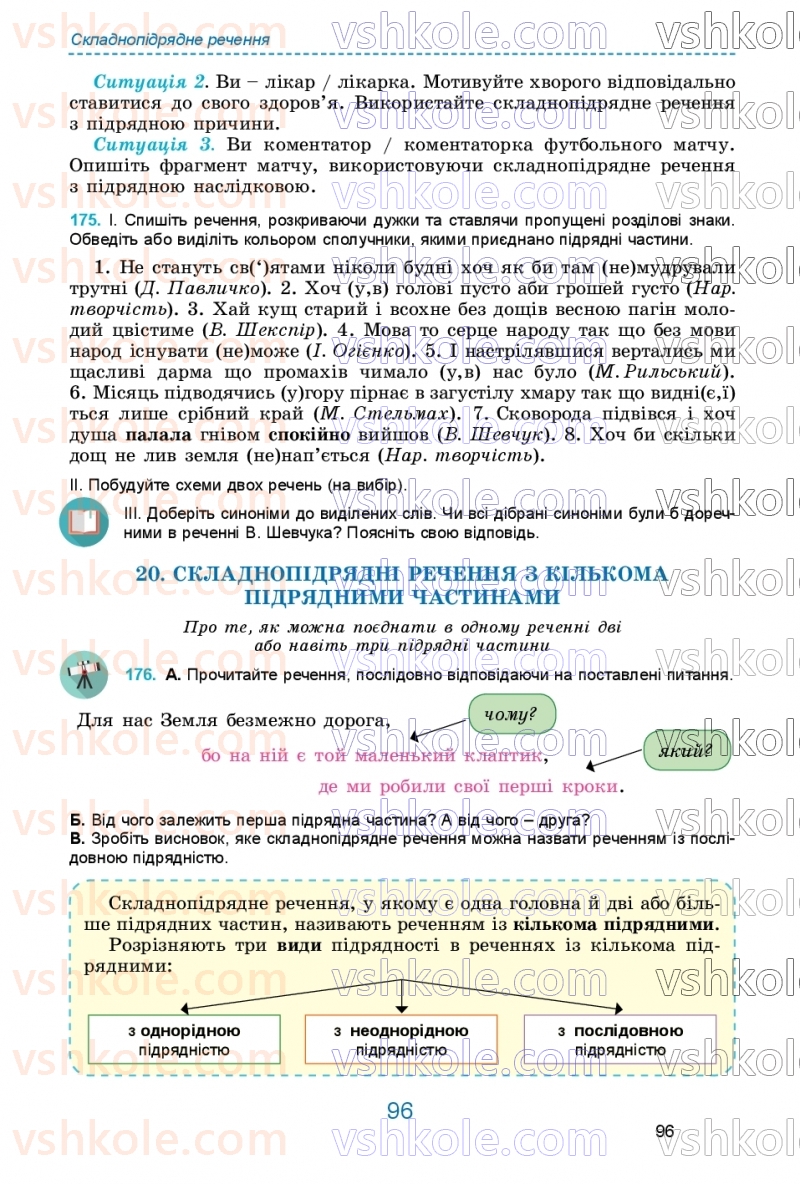 Страница 96 | Підручник Українська мова 9 клас О.В. Заболотний, В.В. Заболотний 2026