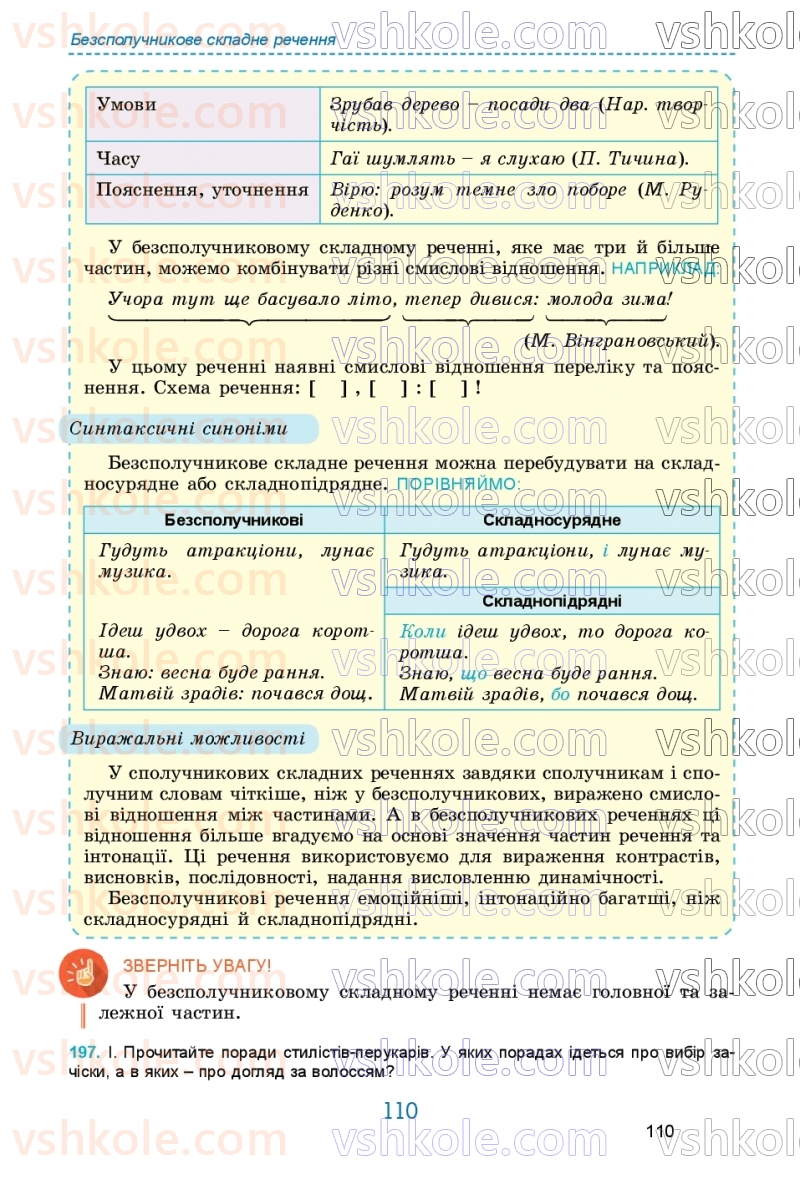 Страница 110 | Підручник Українська мова 9 клас О.В. Заболотний, В.В. Заболотний 2026