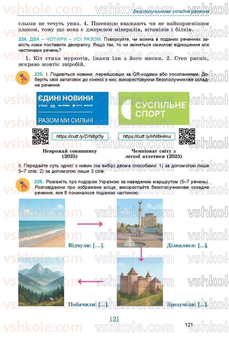 Страница 121 | Підручник Українська мова 9 клас О.В. Заболотний, В.В. Заболотний 2026