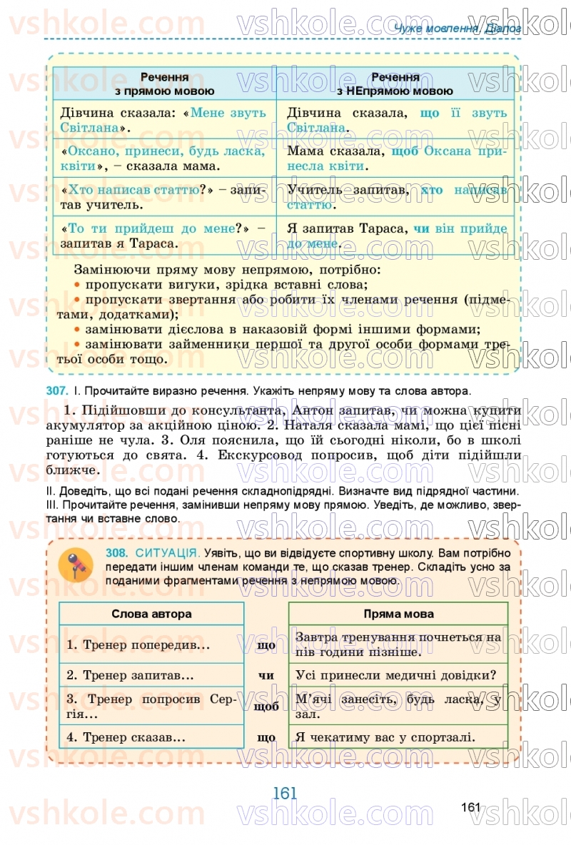 Страница 161 | Підручник Українська мова 9 клас О.В. Заболотний, В.В. Заболотний 2026