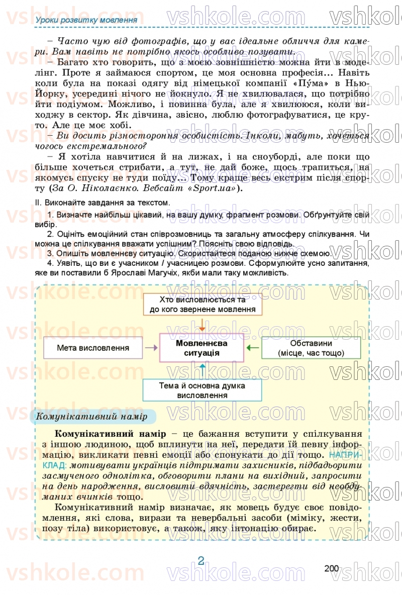 Страница 200 | Підручник Українська мова 9 клас О.В. Заболотний, В.В. Заболотний 2026
