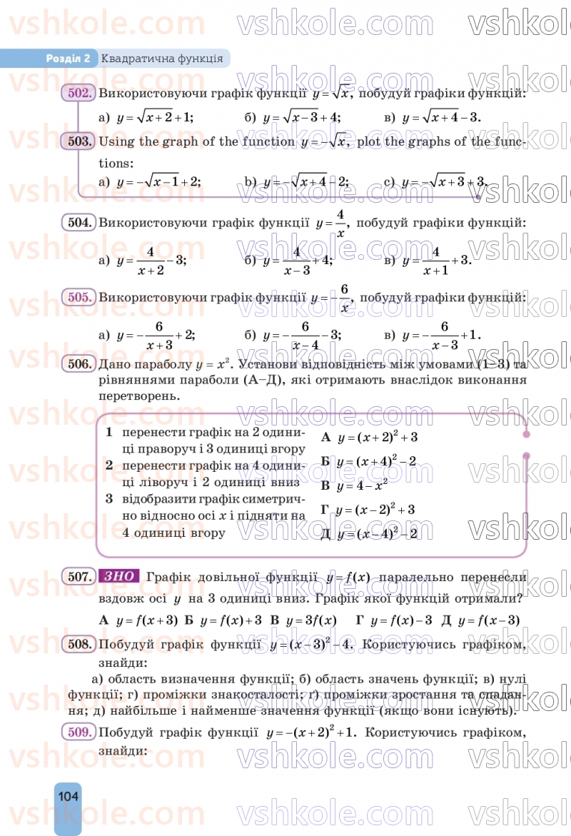 Страница 104 | Підручник Алгебра 9 клас Г.П. Бевз, В.Г. Бевз, Д.В. Васильєва, Н.Г. Владімірова 2026