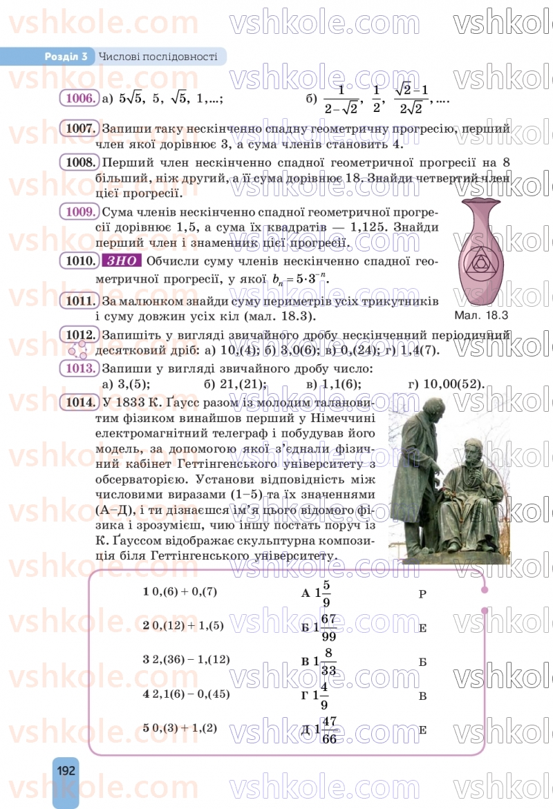Страница 192 | Підручник Алгебра 9 клас Г.П. Бевз, В.Г. Бевз, Д.В. Васильєва, Н.Г. Владімірова 2026