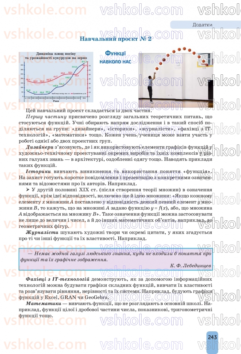 Страница 243 | Підручник Алгебра 9 клас Г.П. Бевз, В.Г. Бевз, Д.В. Васильєва, Н.Г. Владімірова 2026