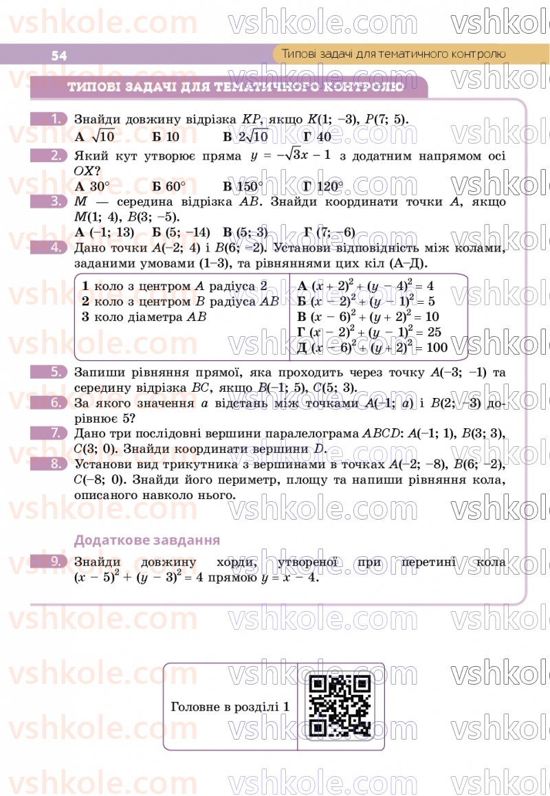 Страница 54 | Підручник Геометрія 9 клас Г.П. Бевз, В.Г. Бевз, Д.В. Васильєва, Н.Г. Владімірова 2026
