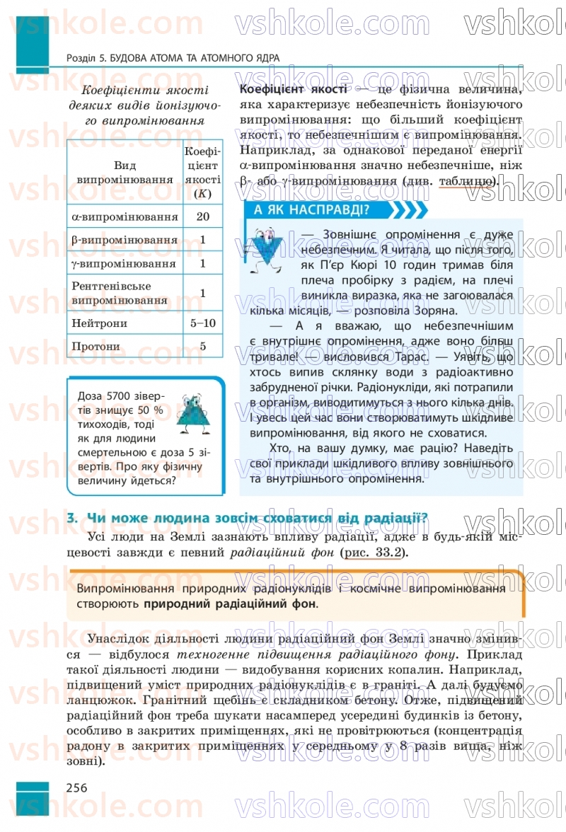 Страница 256 | Підручник Фізика 9 клас В.Г. Бар’яхтар, Ф.Я. Божинова, С.О. Довгий, М.М. Кірюхін, О.О. Кірюхіна 2026