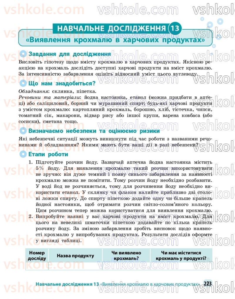 Страница 223 | Підручник Хімія 9 клас О.В. Григорович, О.Ю. Недоруб 2026