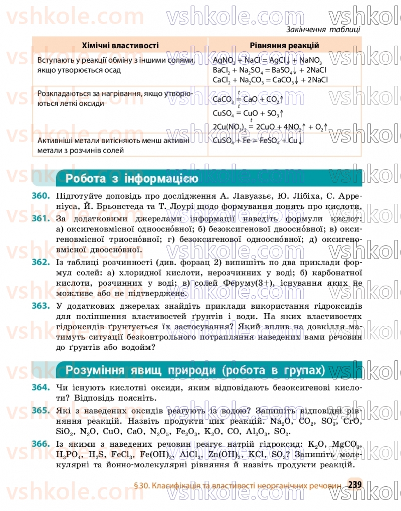 Страница 239 | Підручник Хімія 9 клас О.В. Григорович, О.Ю. Недоруб 2026