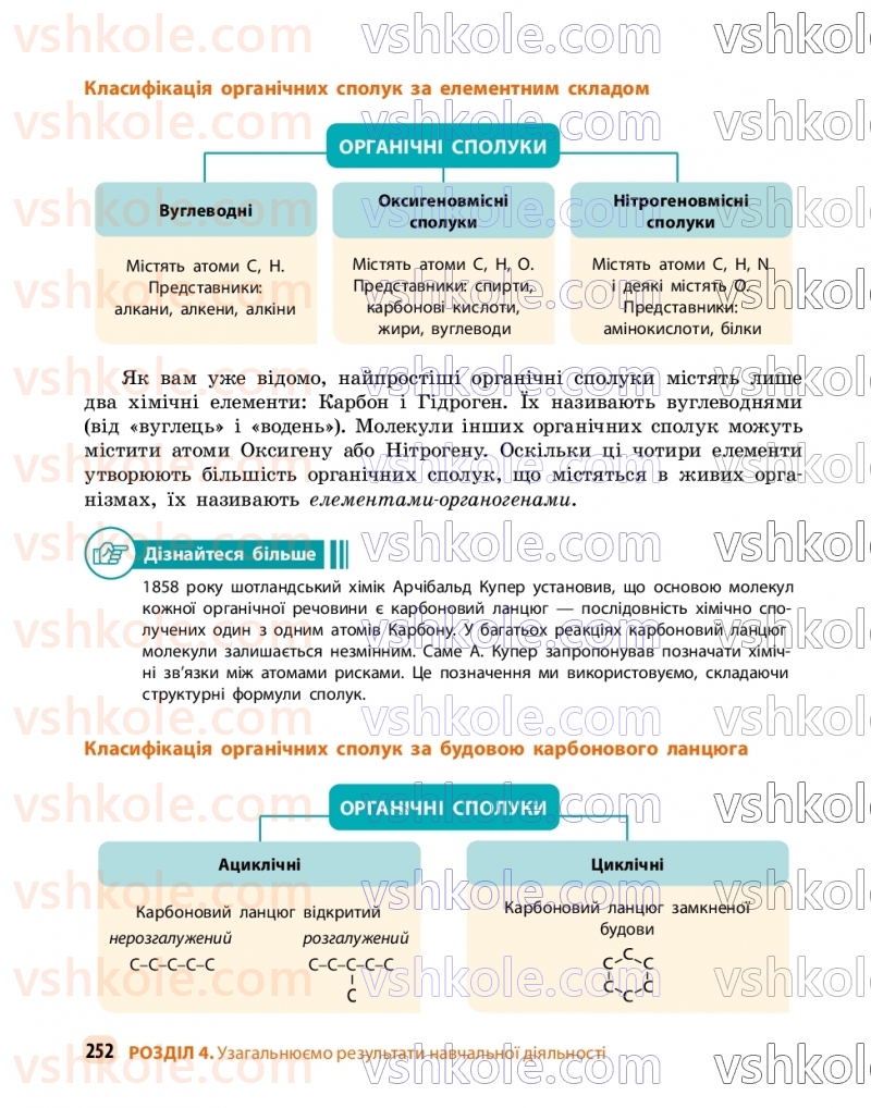Страница 252 | Підручник Хімія 9 клас О.В. Григорович, О.Ю. Недоруб 2026