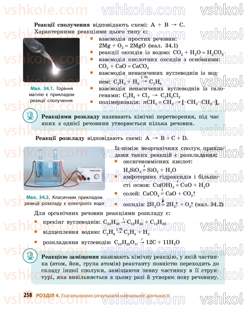 Страница 258 | Підручник Хімія 9 клас О.В. Григорович, О.Ю. Недоруб 2026