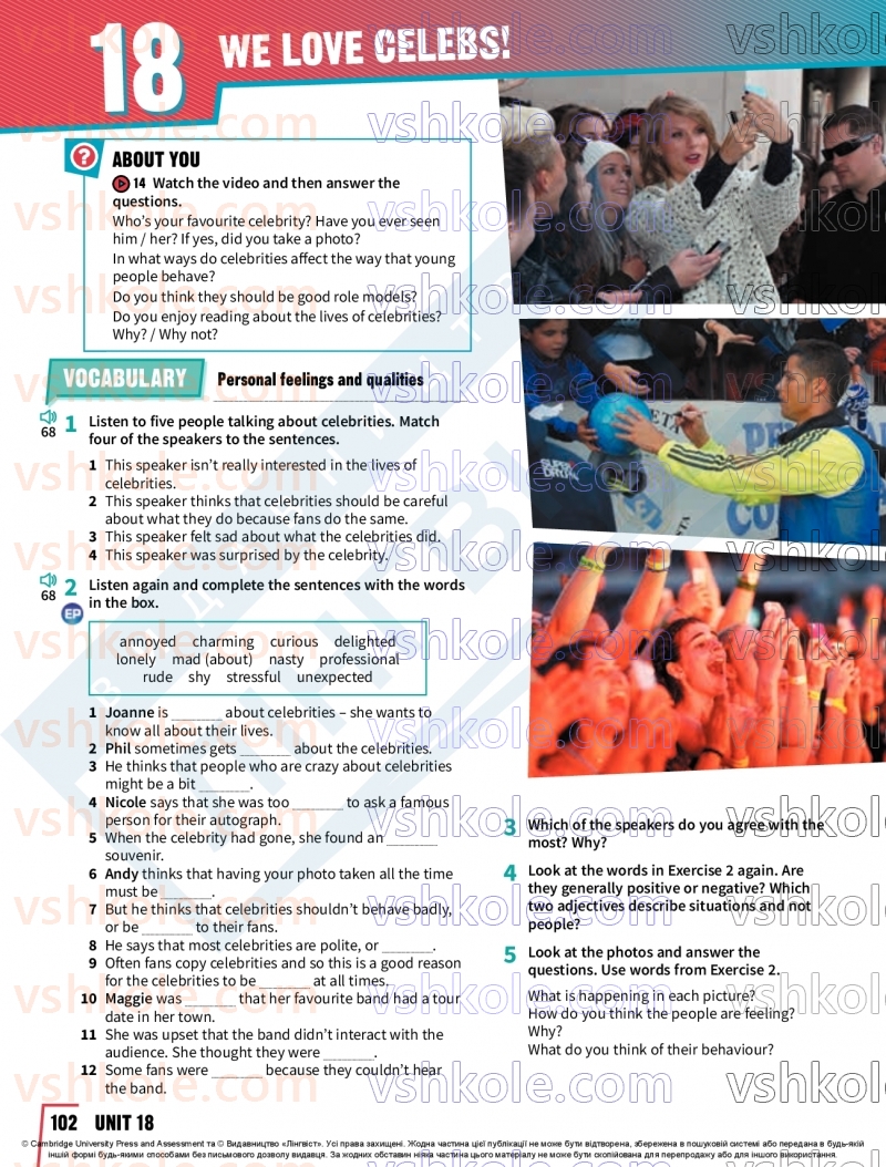 Страница 102 | Підручник Англiйська мова 9 клас Нікі Джозеф, Гелен Чілтон, Анне Робінсон 2026