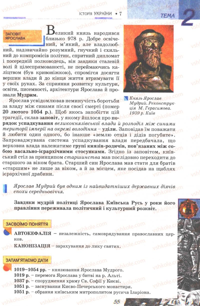 Страница 55 | Підручник Історія України 7 клас В.А. Смолій, В.С. Степанков 2007