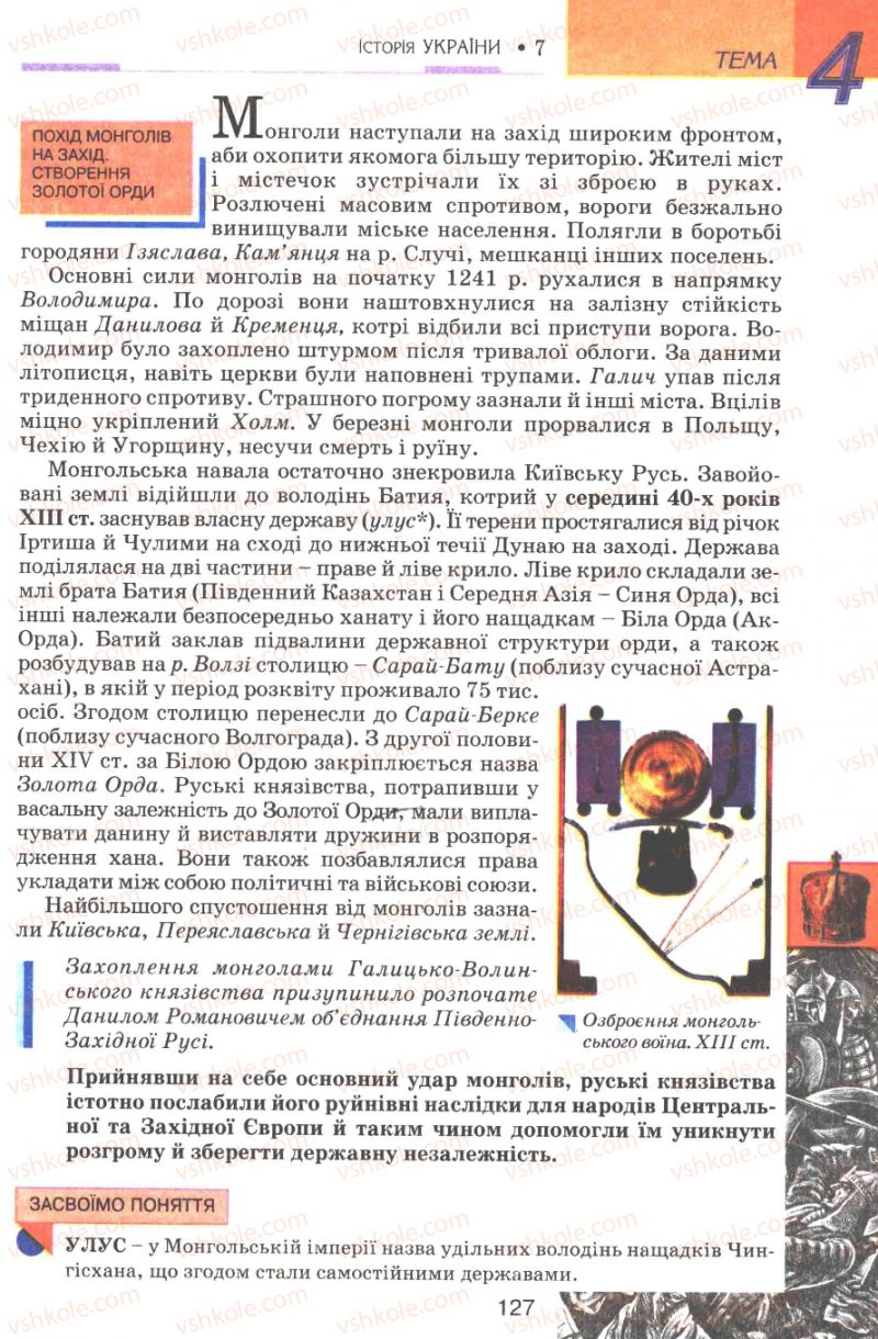 Страница 127 | Підручник Історія України 7 клас В.А. Смолій, В.С. Степанков 2007