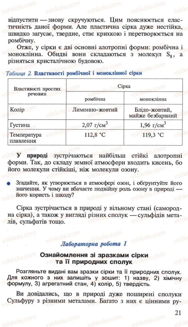 Страница 21 | Підручник Хімія 10 клас Н.М. Буринська, Л.П. Величко 2005