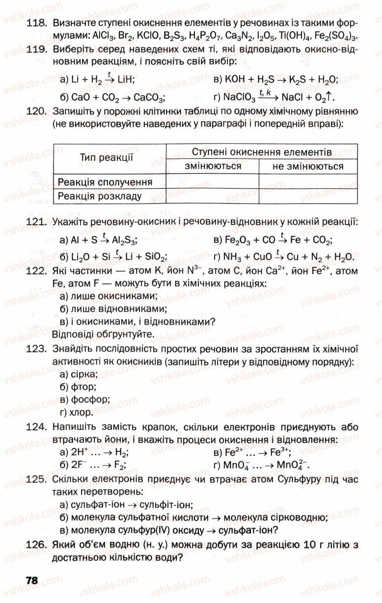 Страница 78 | Підручник Хімія 9 клас П.П. Попель, Л.С. Крикля 2009