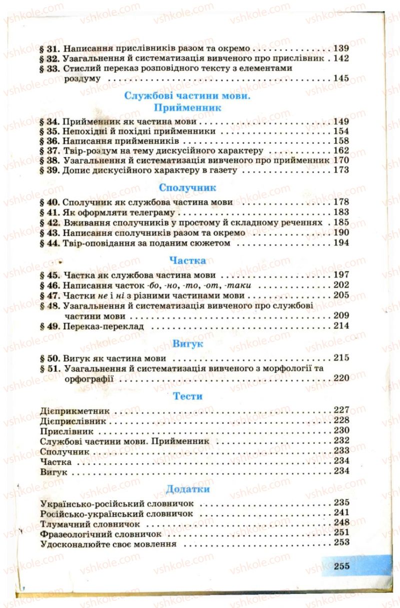 Страница 255 | Підручник Українська мова 7 клас Н.В. Бондаренко, А.В. Ярмолюк 2007