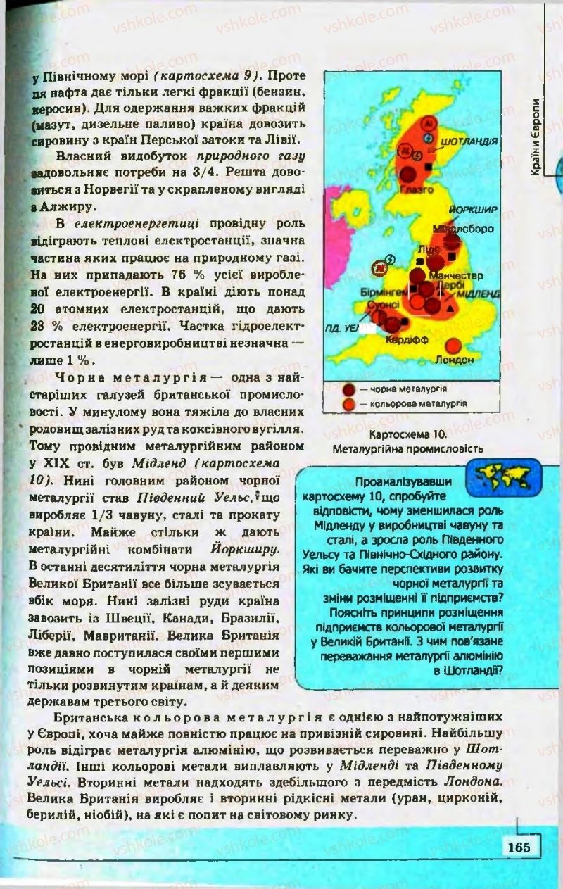Страница 165 | Підручник Географія 10 клас С.Г. Кобернік, Р.Р. Коваленко 2010