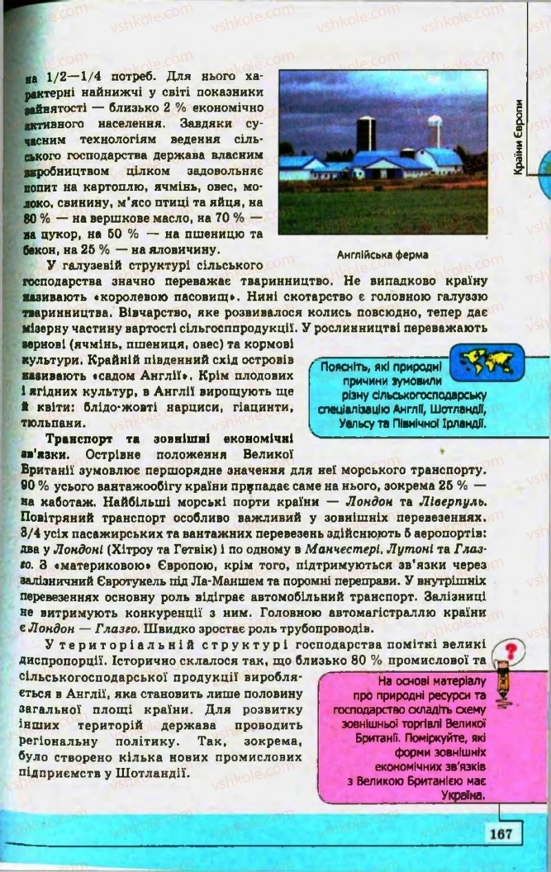 Страница 167 | Підручник Географія 10 клас С.Г. Кобернік, Р.Р. Коваленко 2010
