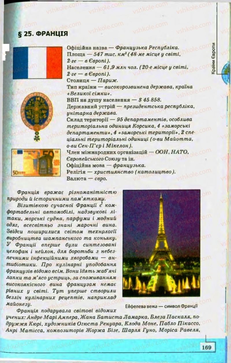 Страница 169 | Підручник Географія 10 клас С.Г. Кобернік, Р.Р. Коваленко 2010