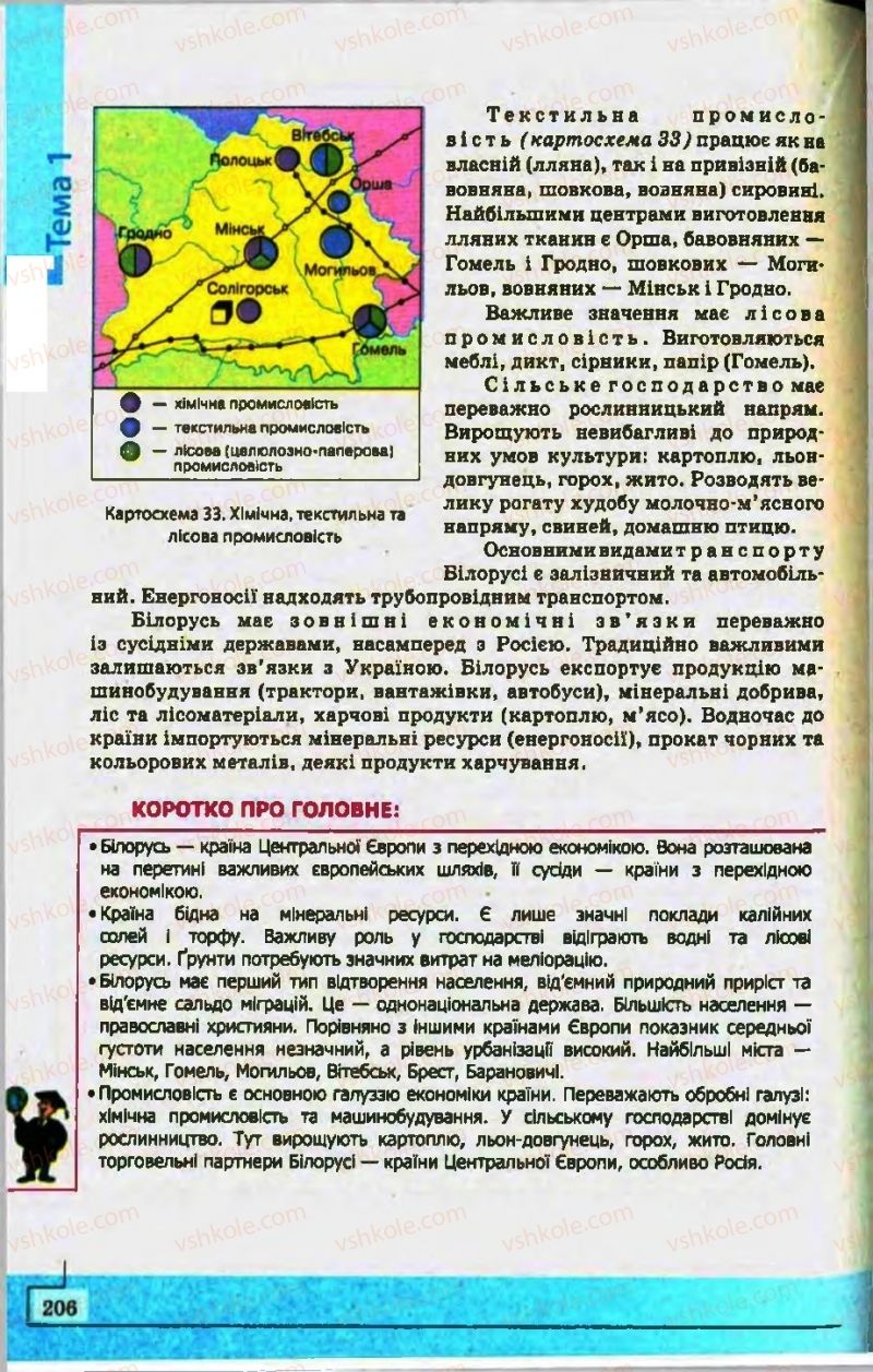 Страница 206 | Підручник Географія 10 клас С.Г. Кобернік, Р.Р. Коваленко 2010