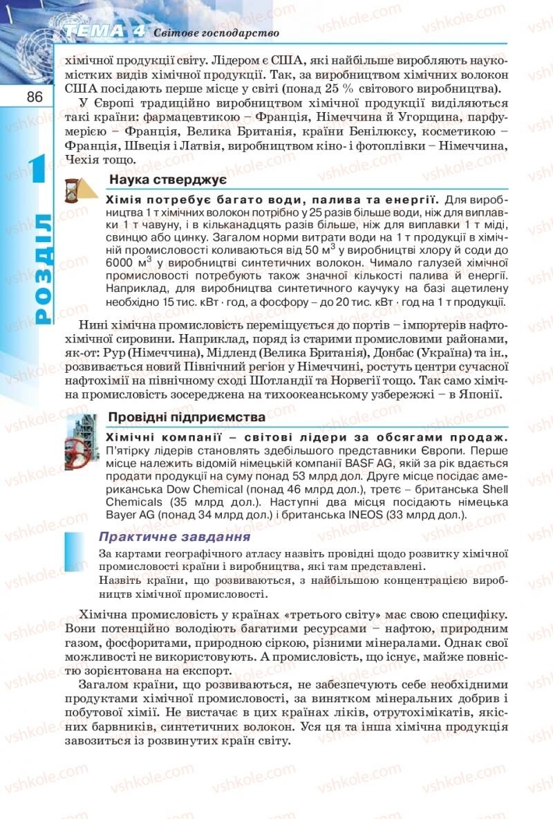 Страница 86 | Підручник Географія 10 клас В.Ю. Пестушко, Г.Ш. Уварова 2010