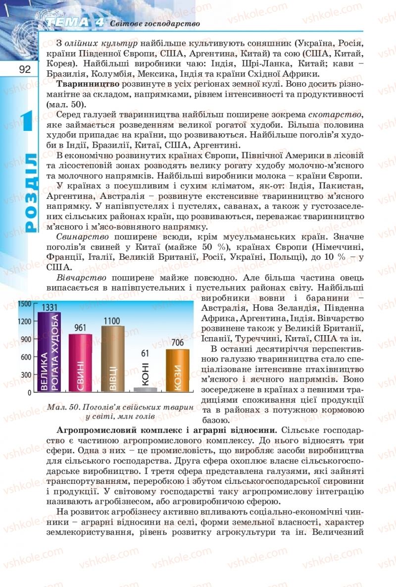 Страница 92 | Підручник Географія 10 клас В.Ю. Пестушко, Г.Ш. Уварова 2010