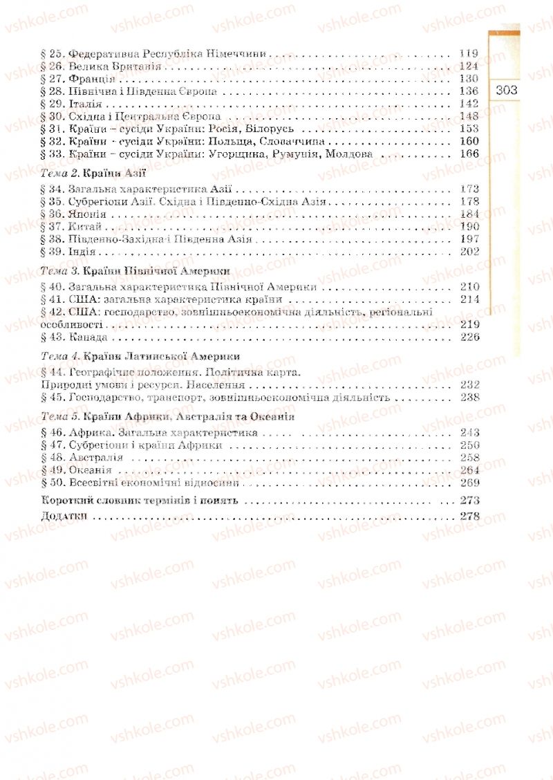 Страница 303 | Підручник Географія 10 клас В.Ю. Пестушко, Г.Ш. Уварова 2010