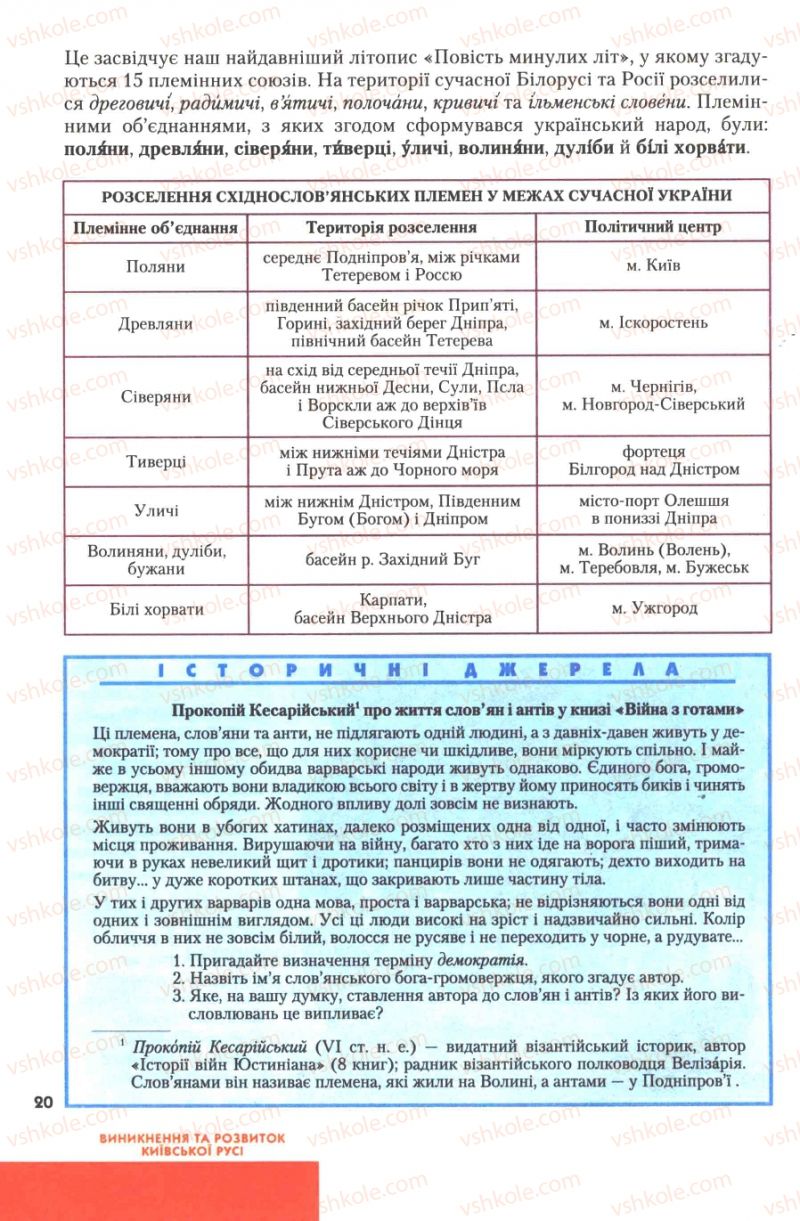 Страница 20 | Підручник Історія України 7 клас Ю.Ю. Свідерський, Т.В. Ладиченко, Н.Ю. Романишин 2007