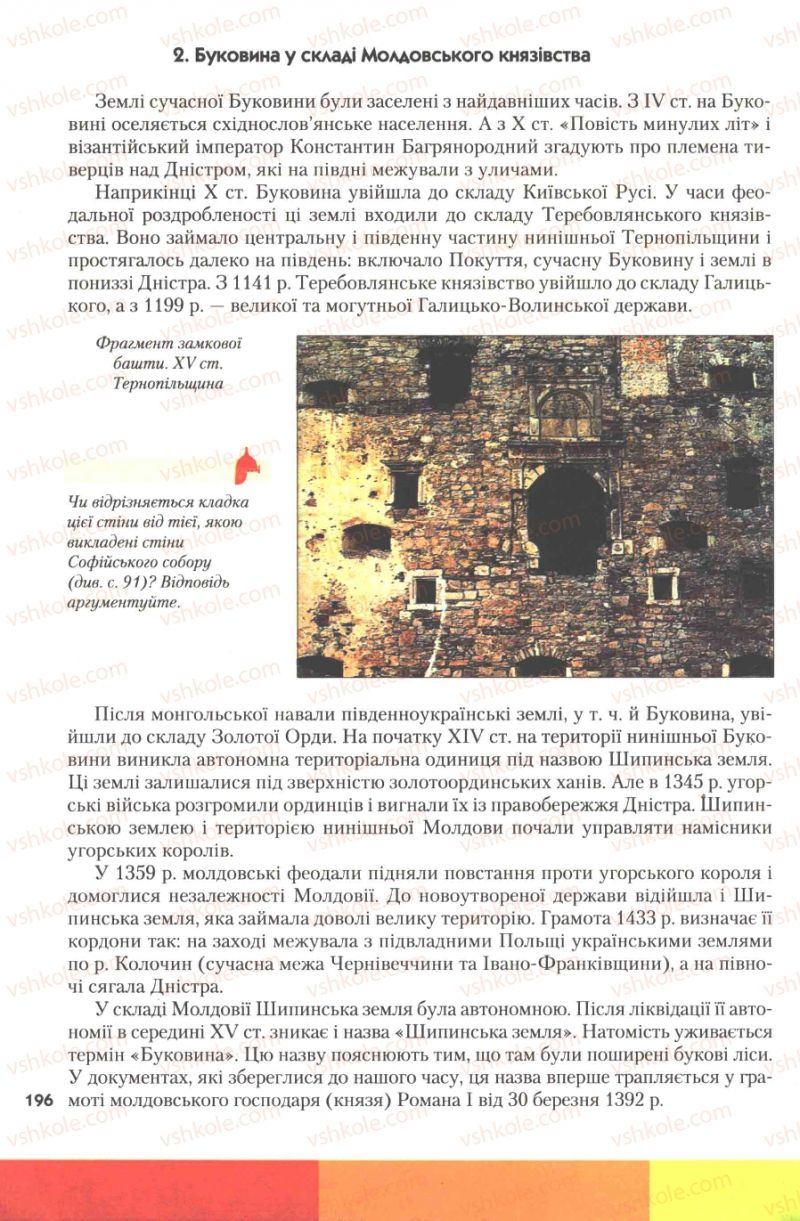 Страница 196 | Підручник Історія України 7 клас Ю.Ю. Свідерський, Т.В. Ладиченко, Н.Ю. Романишин 2007