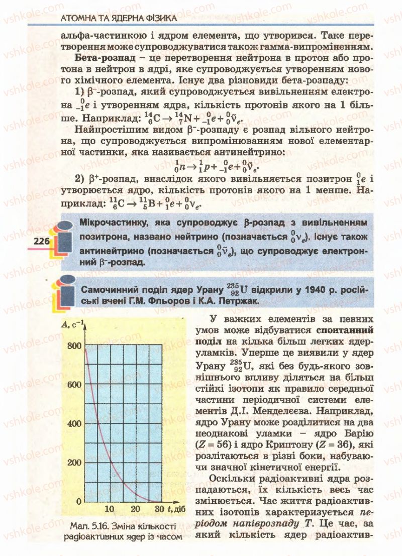 Страница 226 | Підручник Фізика 11 клас Є.В. Коршак, О.І. Ляшенко, В.Ф. Савченко 2011