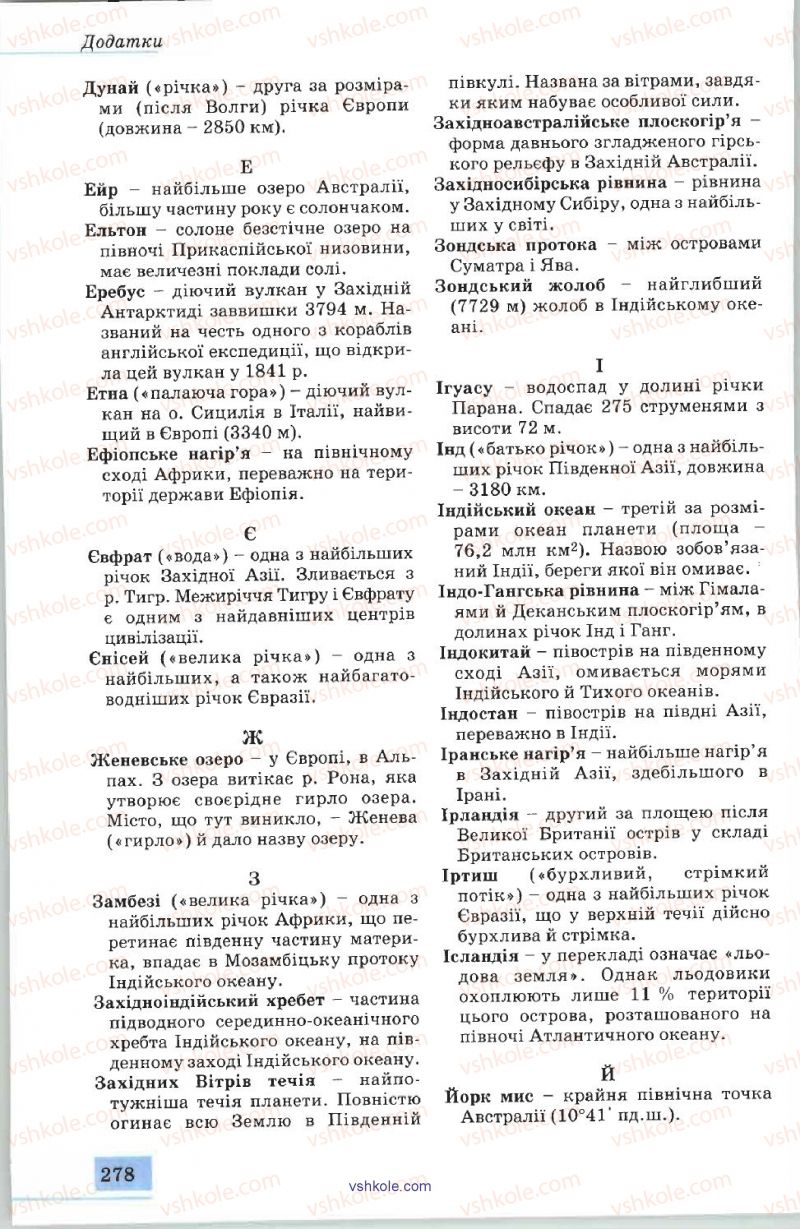 Страница 278 | Підручник Географія 7 клас В.Ю. Пестушко, А.Ш. Уварова 2007