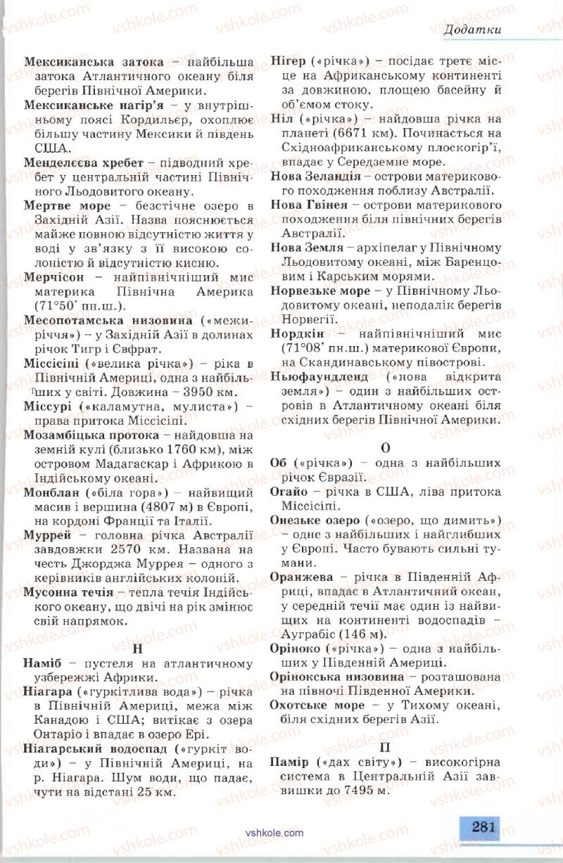 Страница 281 | Підручник Географія 7 клас В.Ю. Пестушко, А.Ш. Уварова 2007