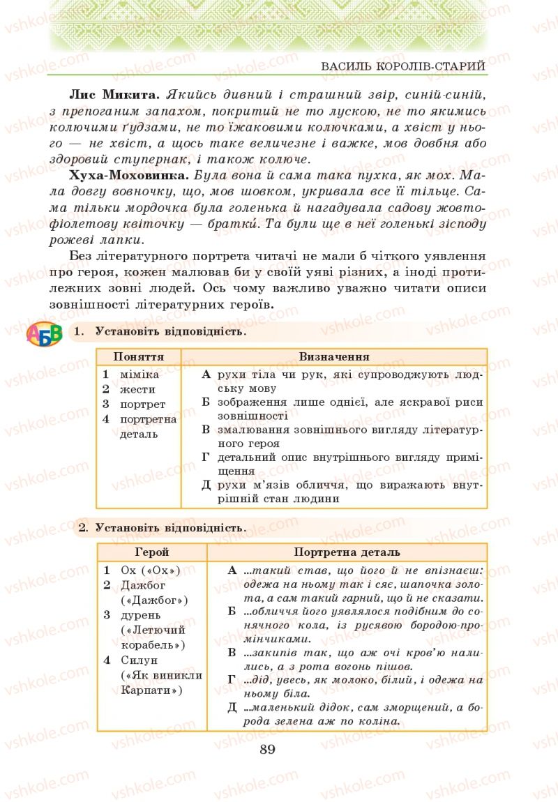 Страница 89 | Підручник Українська література 5 клас О.М. Авраменко 2013