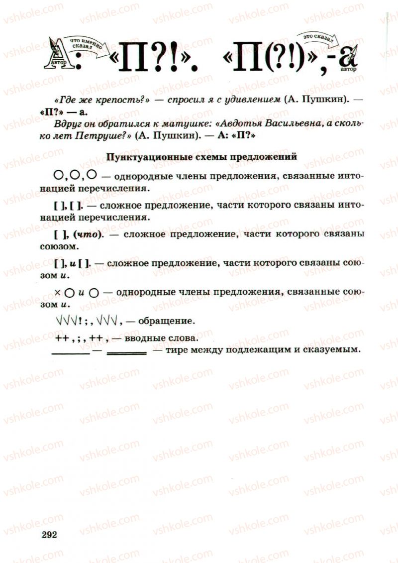 Страница 292 | Підручник Русский язык 5 клас А.Н. Рудяков, Т.Я. Фролова, М.Г. Маркина-Гурджи 2013 Пятый год обучения