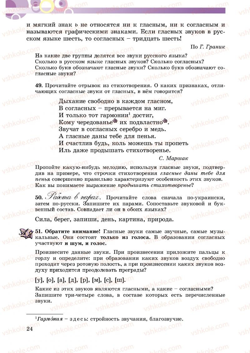 Страница 24 | Підручник Русский язык 5 клас Т.М. Полякова, Е.И. Самонова 2013