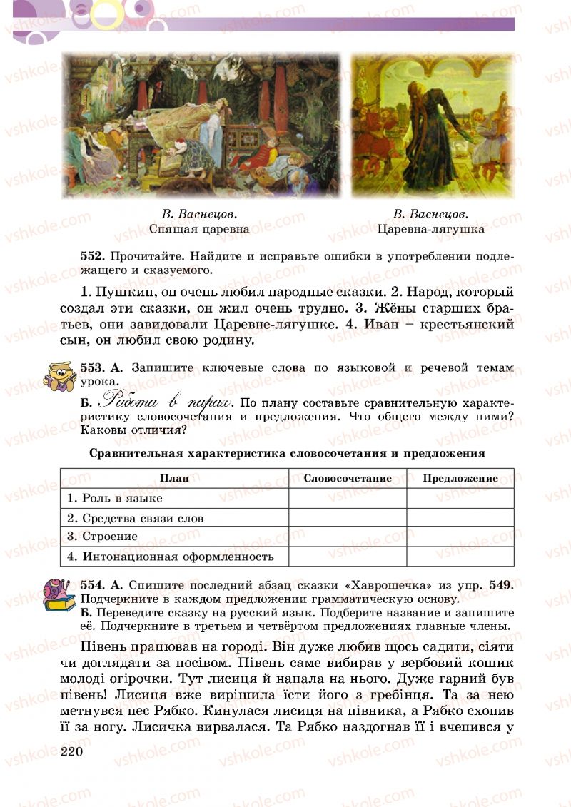 Страница 220 | Підручник Русский язык 5 клас Т.М. Полякова, Е.И. Самонова 2013