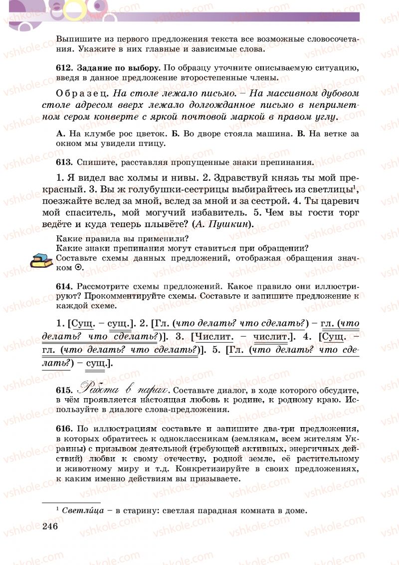 Страница 246 | Підручник Русский язык 5 клас Т.М. Полякова, Е.И. Самонова 2013