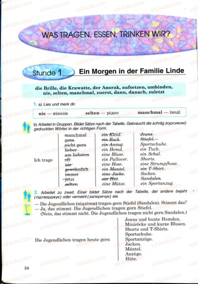 Страница 24 | Підручник Німецька мова 8 клас Н.П. Басай 2008 4 рік навчання