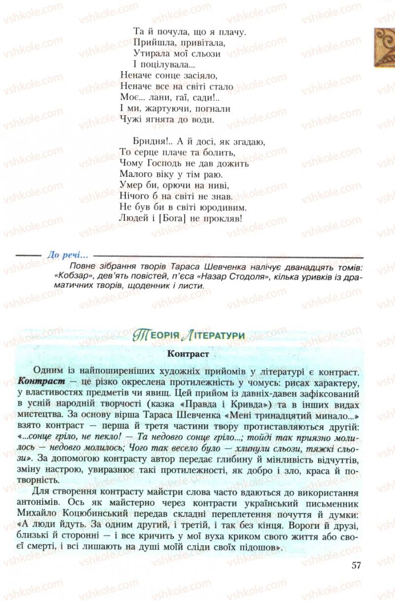Страница 57 | Підручник Українська література 7 клас О.М. Авраменко 2007