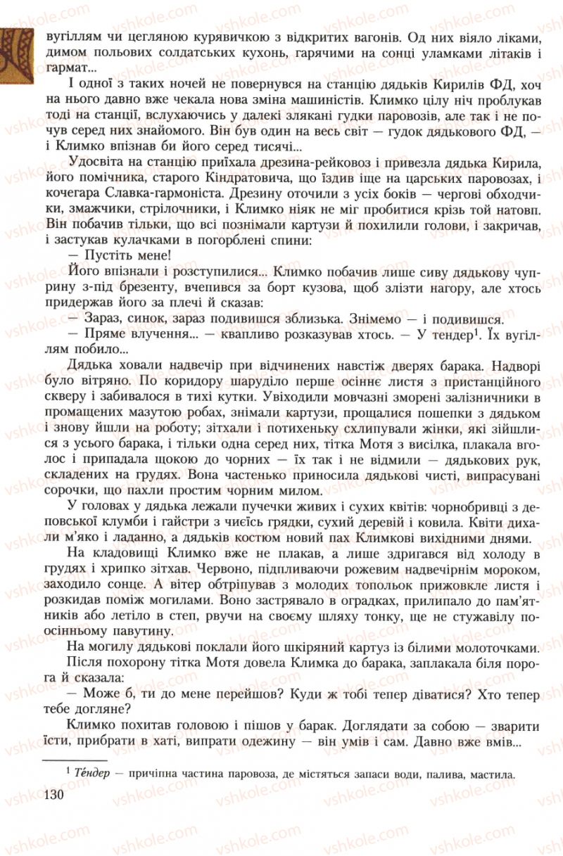 Страница 130 | Підручник Українська література 7 клас О.М. Авраменко 2007