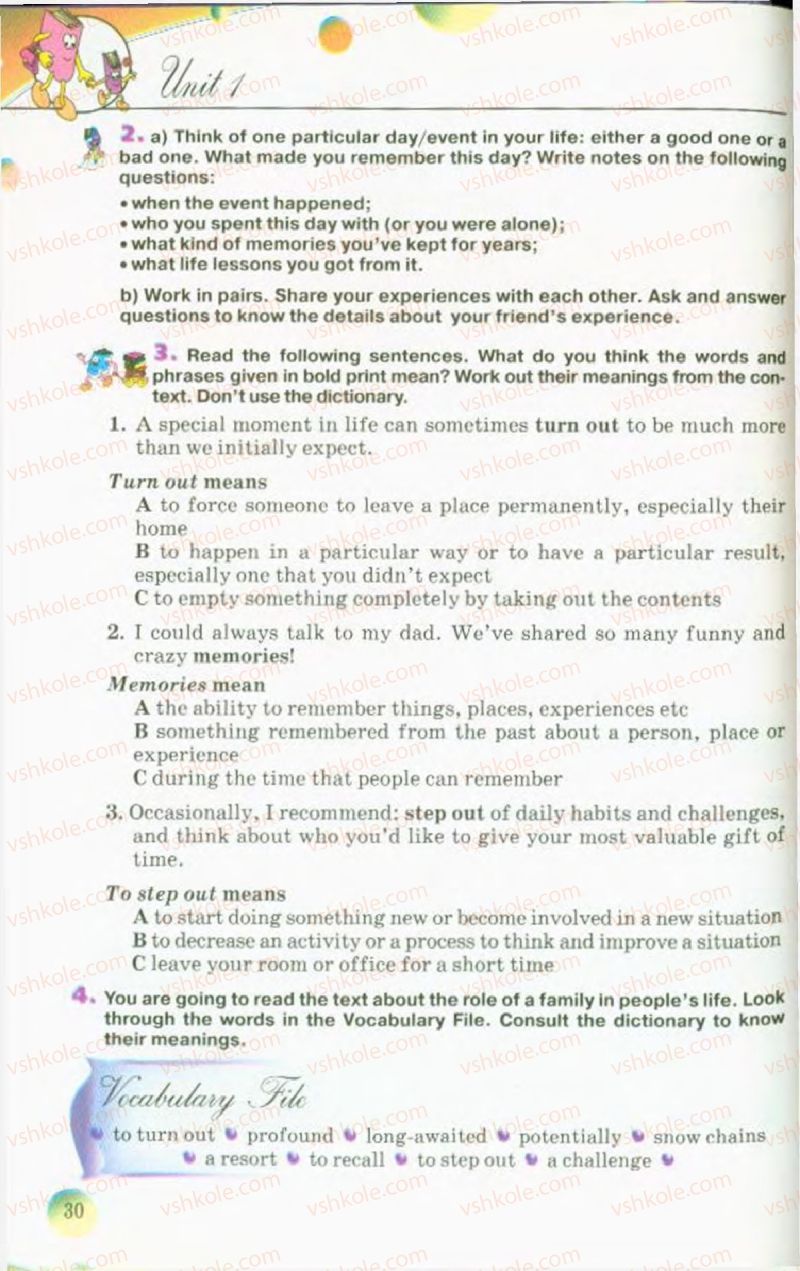 Страница 30 | Підручник Англiйська мова 10 клас А.М. Несвіт 2010 9 рік навчання