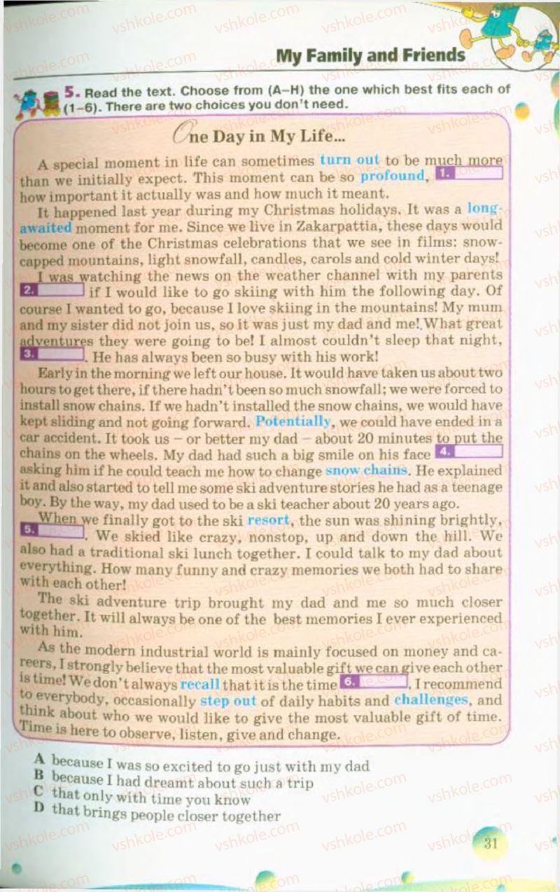 Страница 31 | Підручник Англiйська мова 10 клас А.М. Несвіт 2010 9 рік навчання